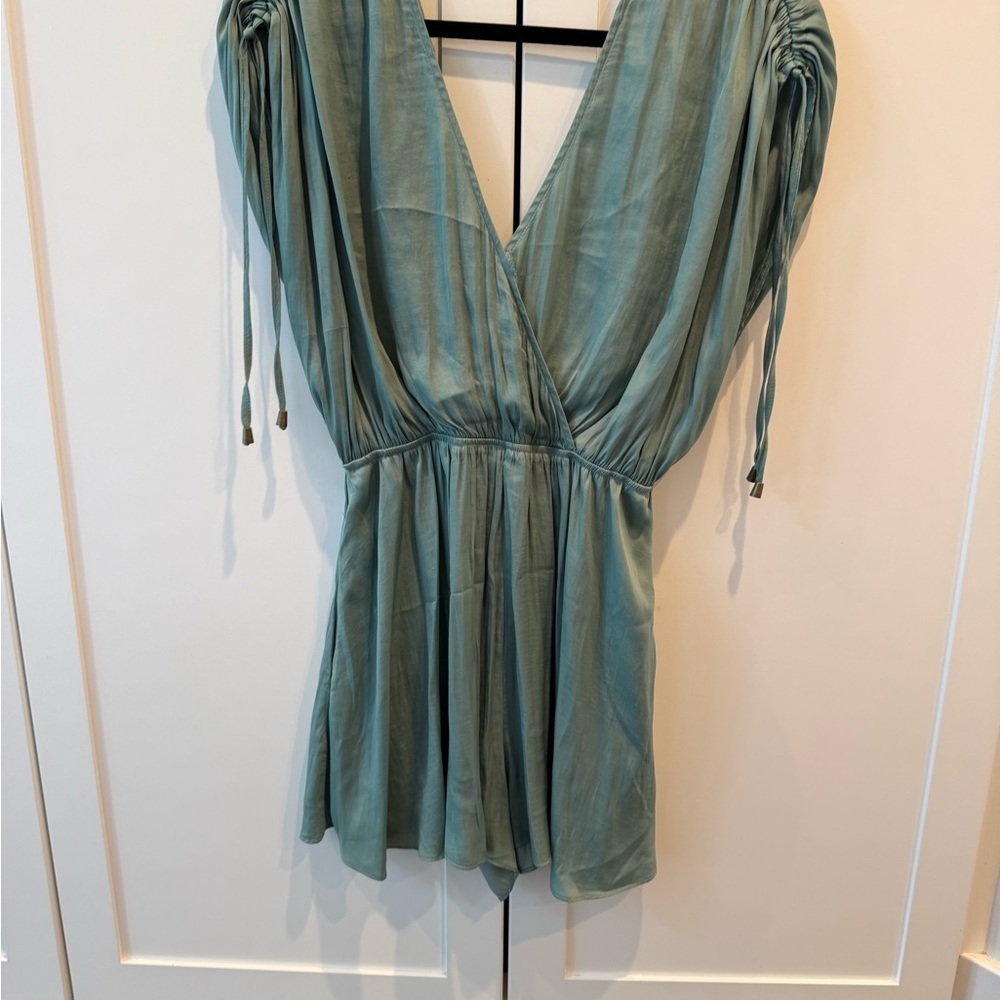 Stylish Sage V-Neck Romper